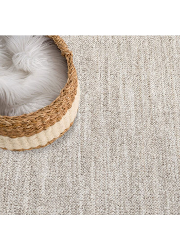 Tapis uni effet laine beige TANGER 52