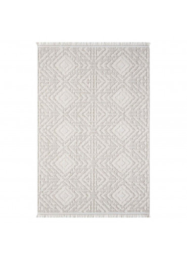 Tapis uni effet laine ethnique beige TANGER 26