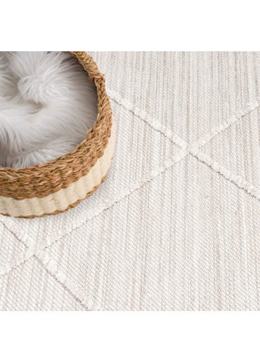 Tapis uni effet laine berbère beige TANGER 31