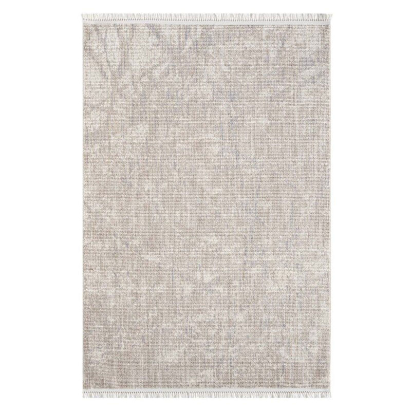 Tapis uni effet laine abstrait beige TANGER 50