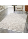 Tapis uni effet laine géométrique beige TANGER 61