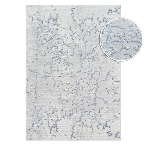 Tapis abstrait gris bleu - TUNIS 97
