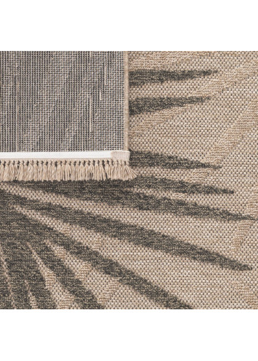 Tapis extérieur effet jute feuille CASSIS 91