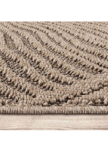 Tapis extérieur effet intérieur jute feuille beige CASSIS 96