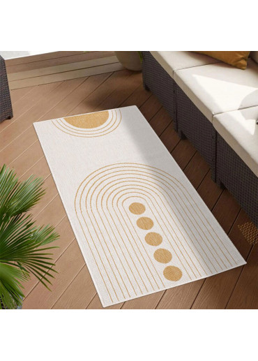 Tapis extérieur réversible bohème jaune - CALVI 39