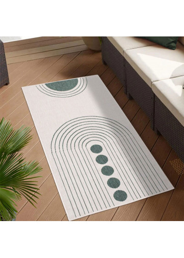 Tapis extérieur réversible bohème vert - CALVI 39