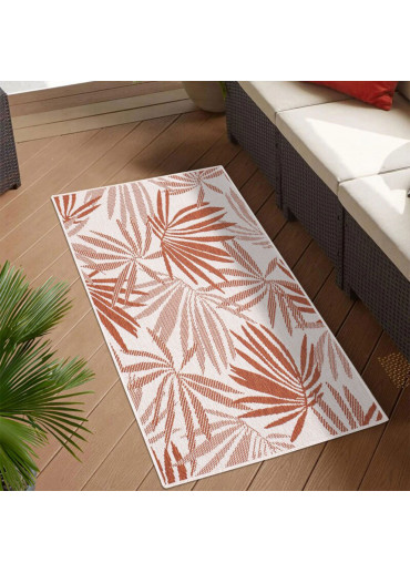 Tapis extérieur réversible feuille rouge - CALVI 71