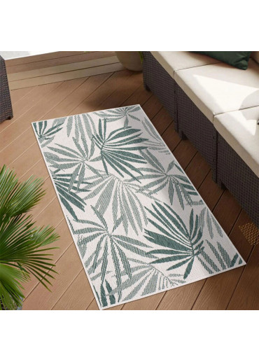 Tapis extérieur réversible feuille vert - CALVI 71