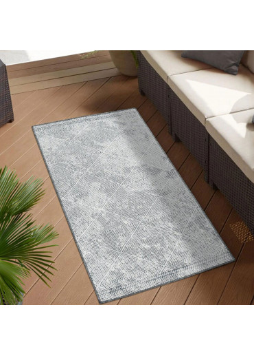 Tapis extérieur réversible abstrait gris - CALVI 45