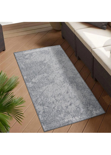 Tapis extérieur réversible abstrait gris - CALVI 45