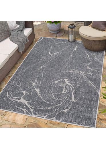 Tapis extérieur réversible abstrait gris - CALVI 33