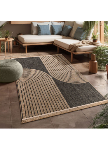 Tapis extérieur effet jute arc - CASSIS 93