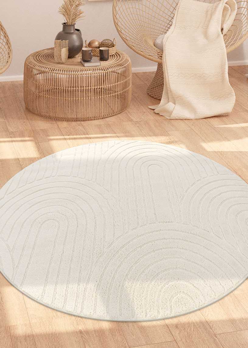 Tapis lavable arc crème - ROME 71