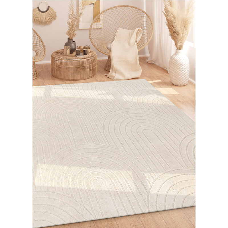 Tapis lavable arc crème - ROME 71