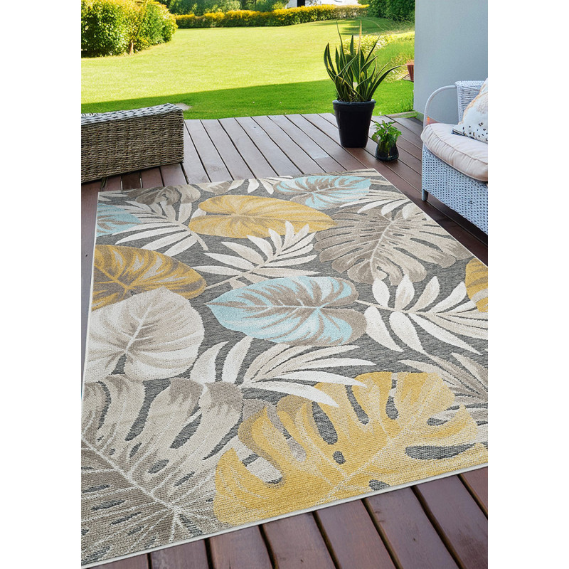 Tapis extérieur intérieur fleuris multicolore GRENADE 69