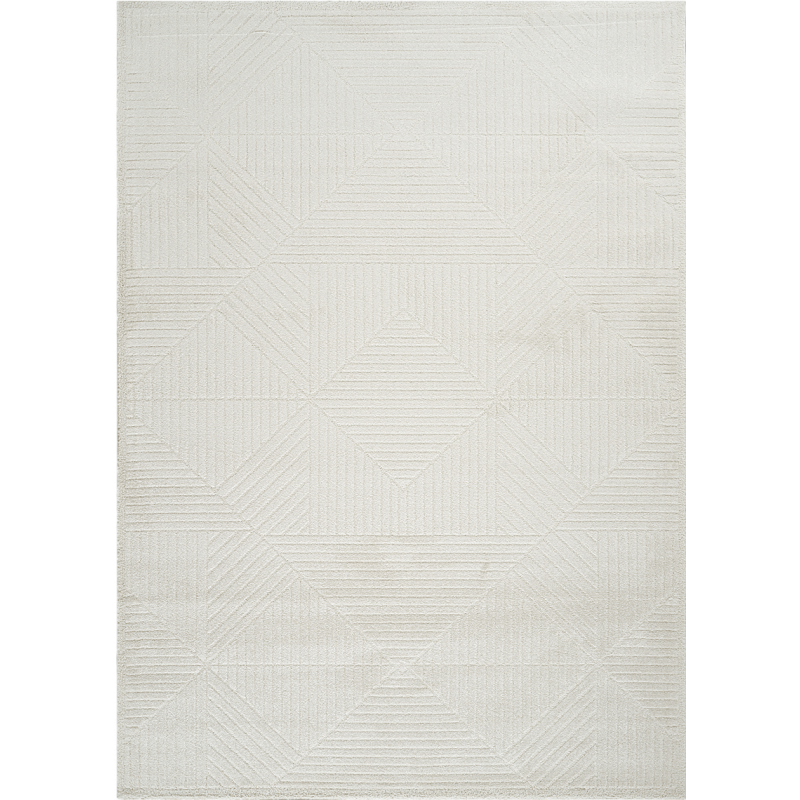 Tapis motif géométrique crème - ELA 45