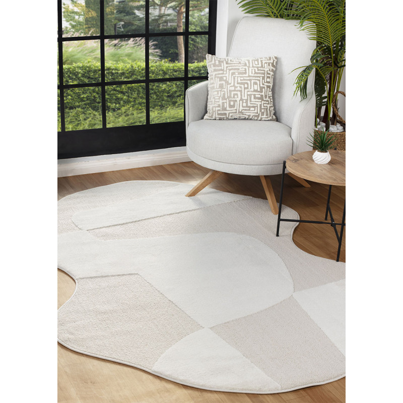 Tapis crème forme abstrait MONACO 80