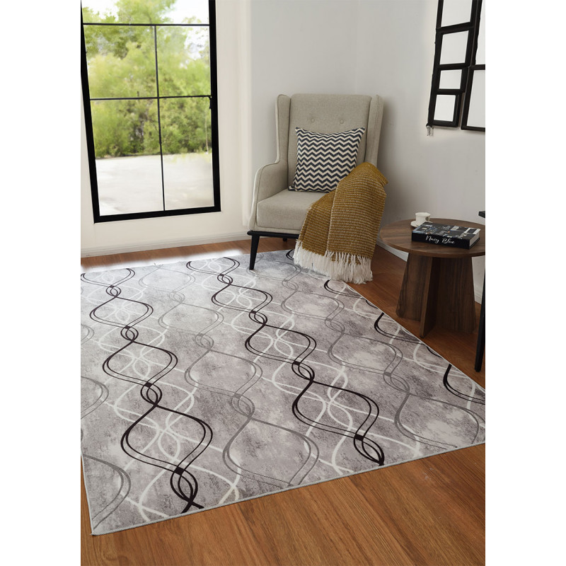 Tapis lavable à motifs gris - SOFT 39