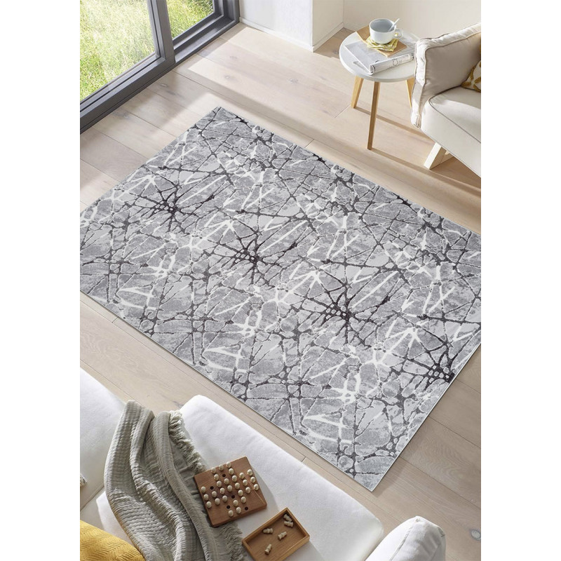 Tapis lavable à motifs gris - SOFT 76