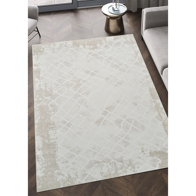 Tapis abstrait crème beige - TUNIS 15