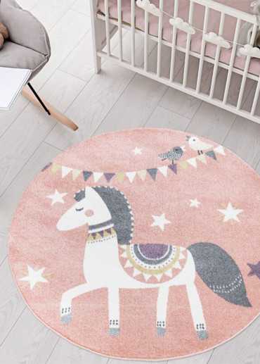 Tapis enfant cheval rose - ANIME