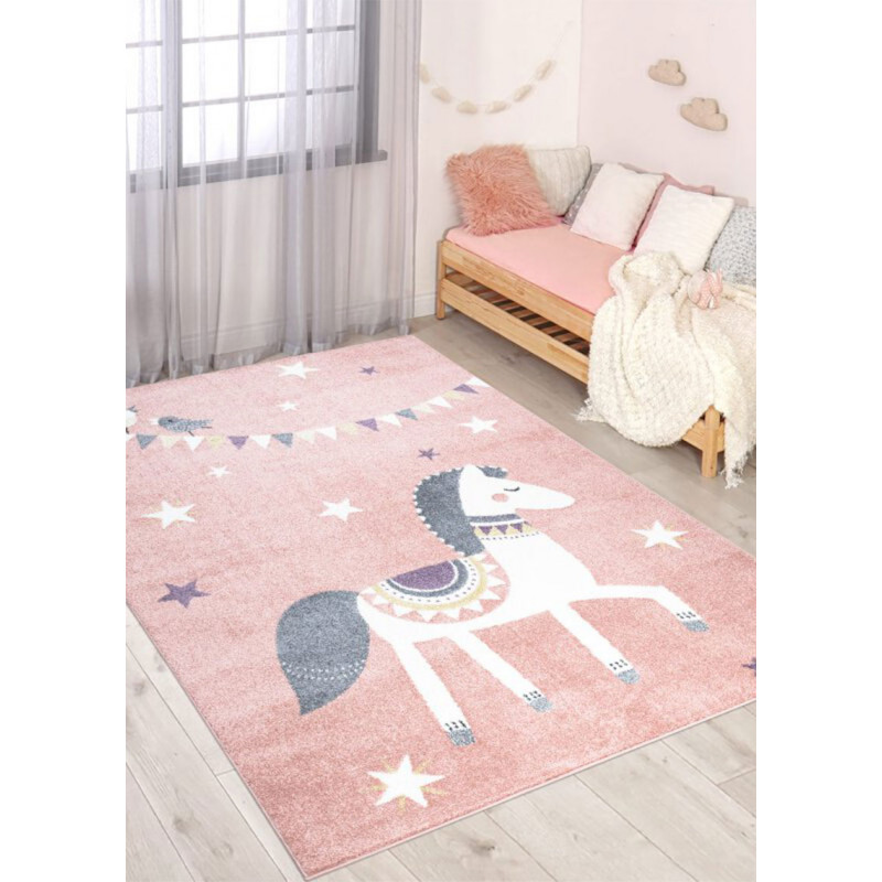 Tapis enfant cheval rose - ANIME