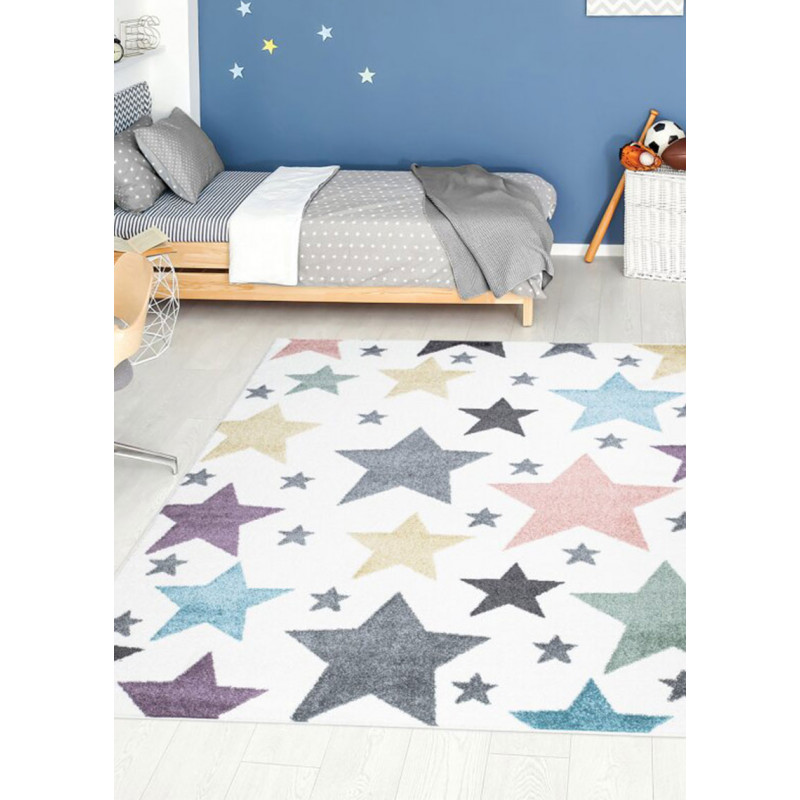 Tapis enfant étoile multicolore - ANIME