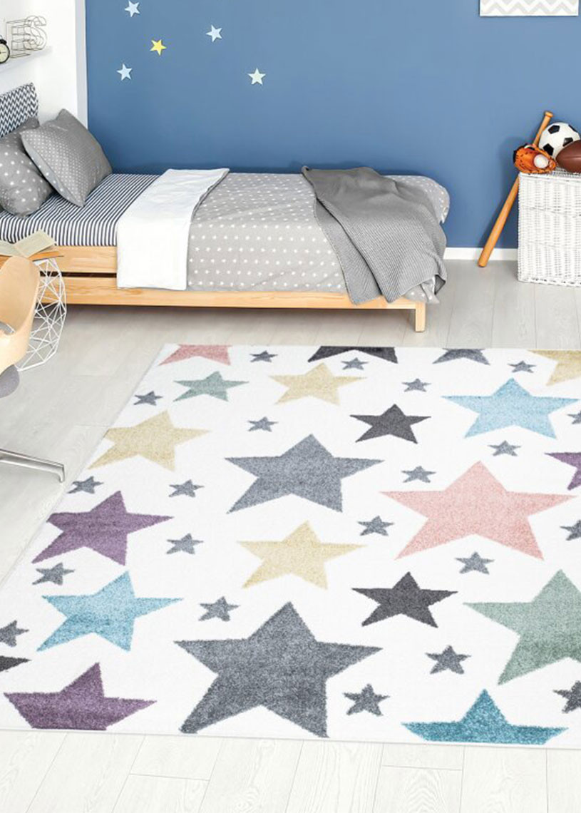 Tapis enfant étoile multicolore - ANIME