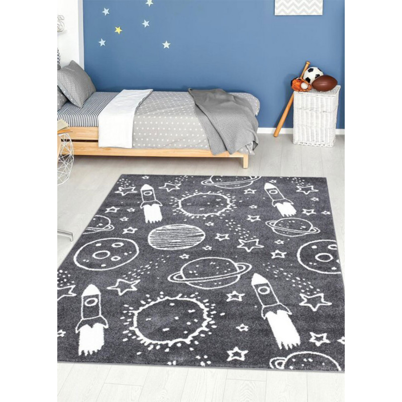 Tapis enfant galaxie gris - ANIME