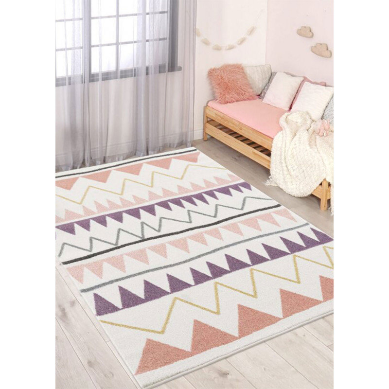 Tapis enfant berbère crème rose - ANIME