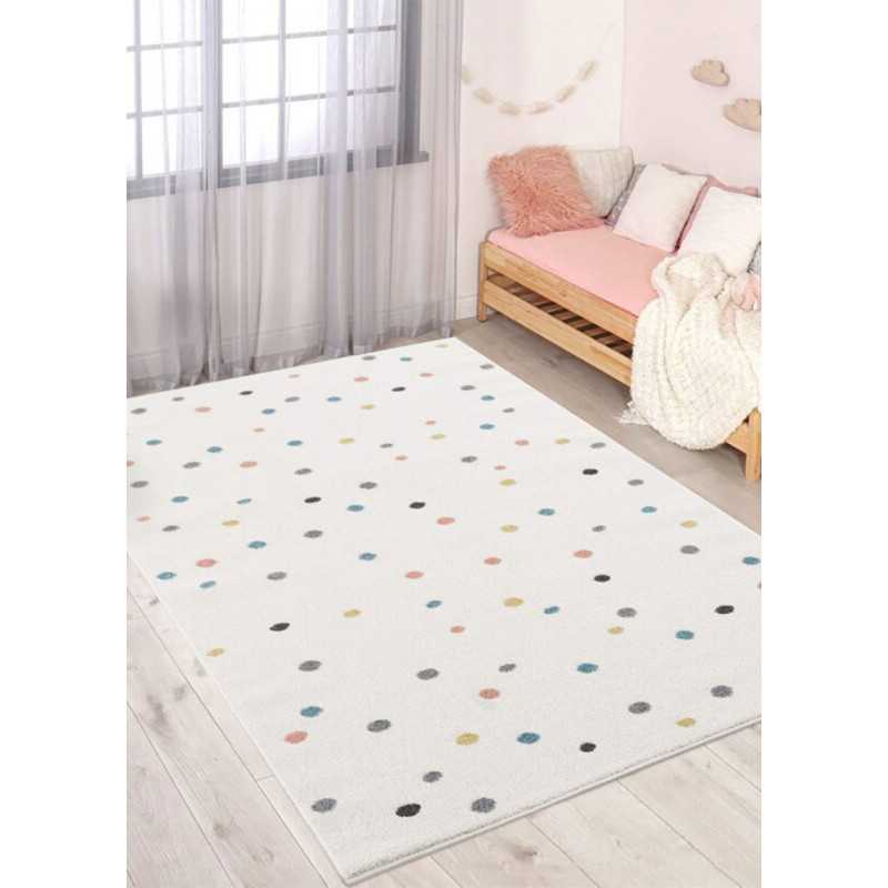 Tapis enfant poids crème multicolore - ANIME