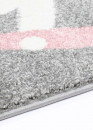 Tapis enfant lapin gris rose - BUBBLE kids