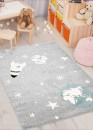 Tapis enfant galaxie gris bleu - BUBBLE kids