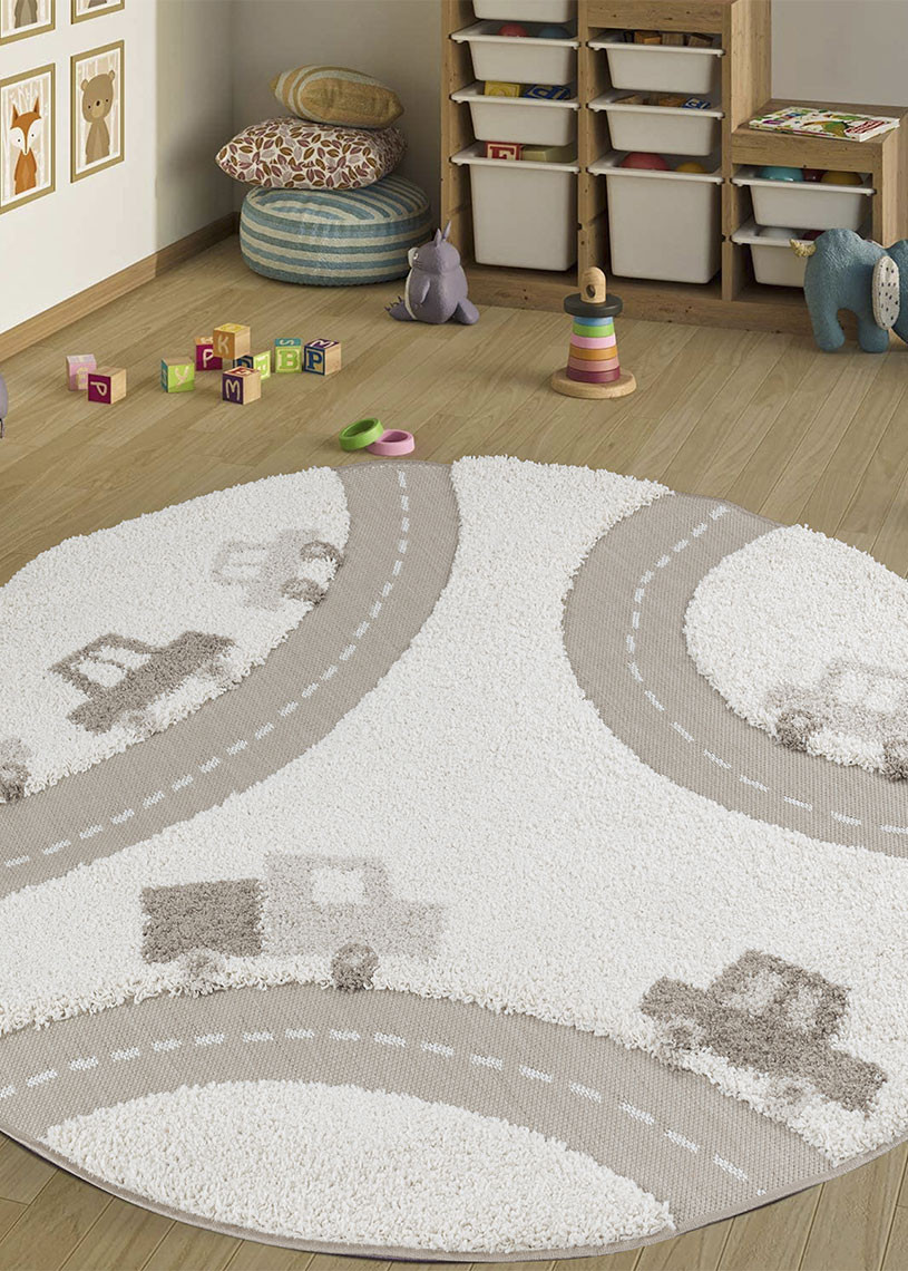 Tapis enfant circuit crème - LUNA Kids 08