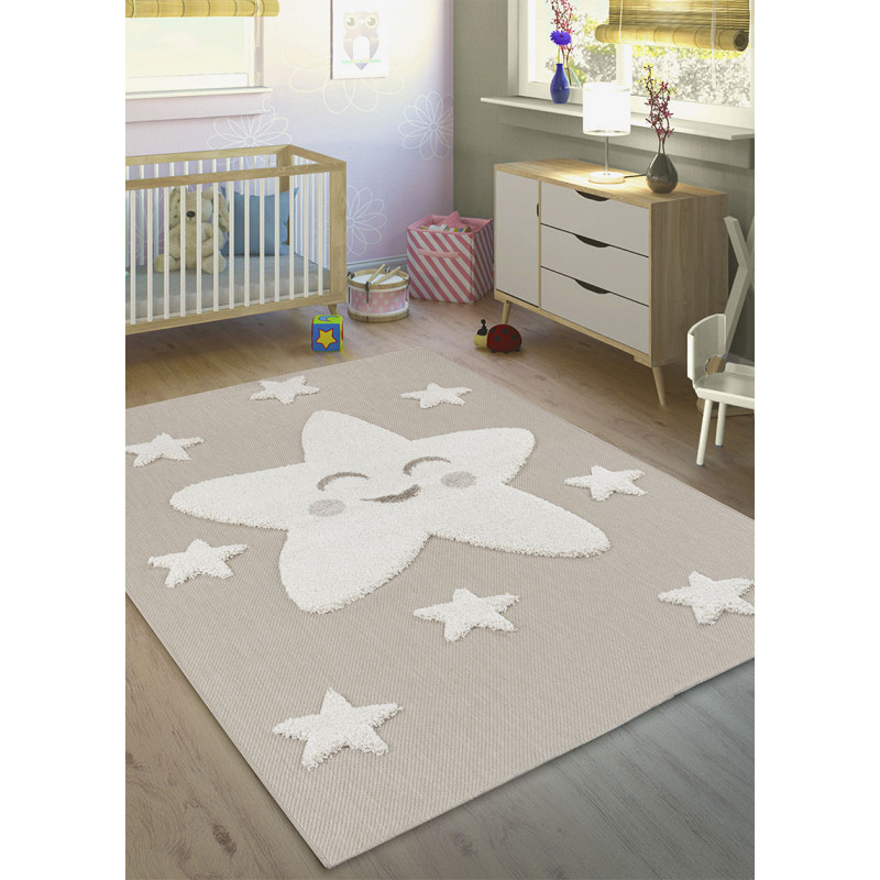 Tapis enfant étoile beige - LUNA Kids 09