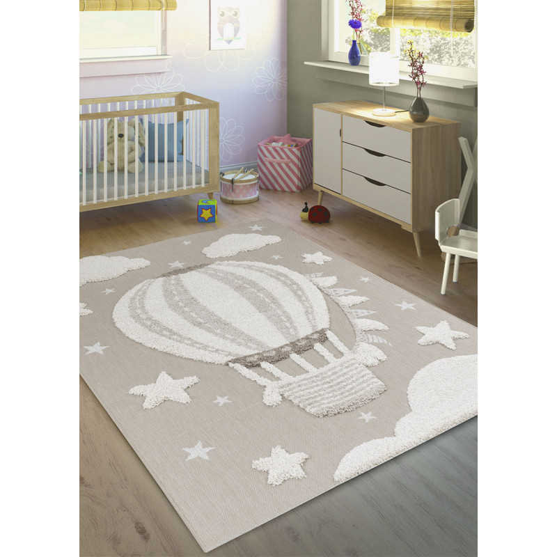 Tapis enfant montgolfière beige - LUNA Kids 11