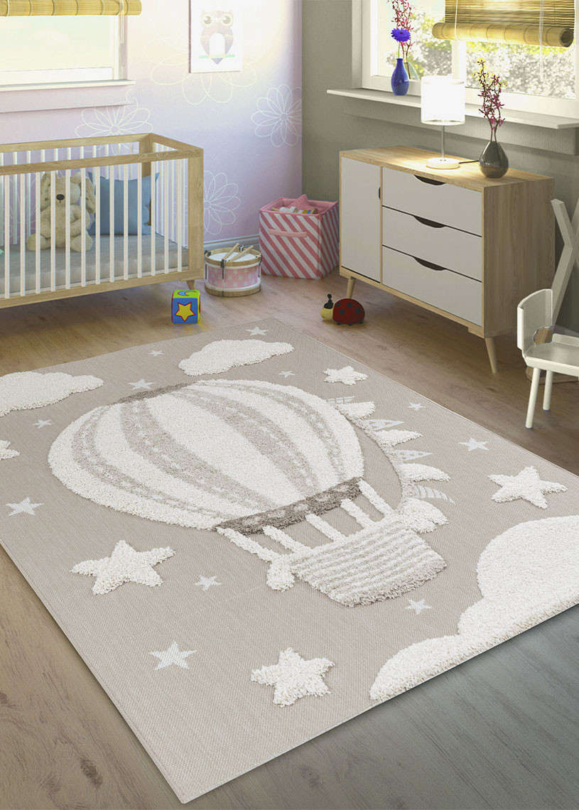 Tapis enfant montgolfière beige - LUNA Kids 11