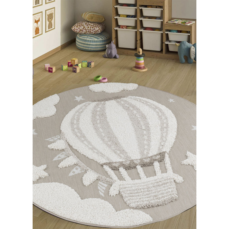 Tapis enfant montgolfière beige - LUNA Kids 11