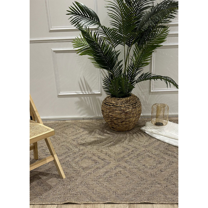 Tapis extérieur intérieur effet jute beige BAMAKO 790