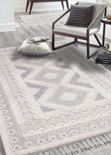 Tapis berbère crème gris -...