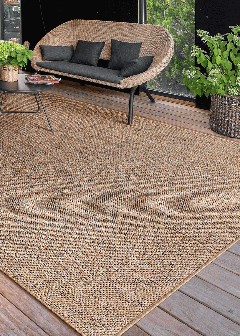 Tapis extérieur effet intérieur jute beige BAMAKO 782