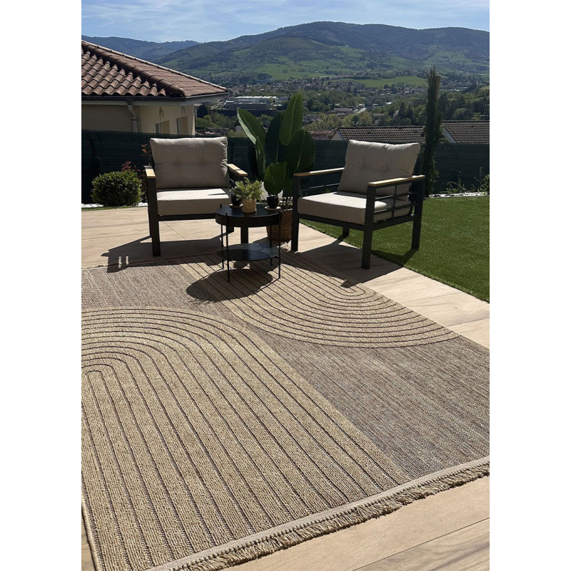 Tapis extérieur effet jute arc - CASSIS 93