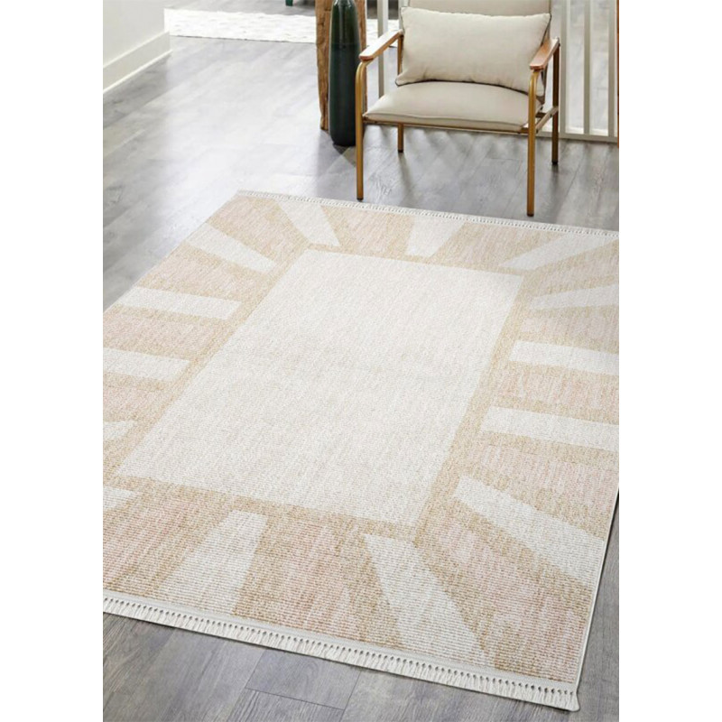 Tapis uni effet laine rose TANGER 152