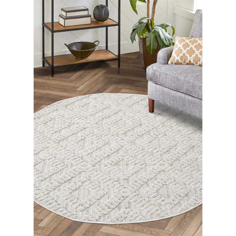 Tapis uni effet laine géométrique TANGER 27