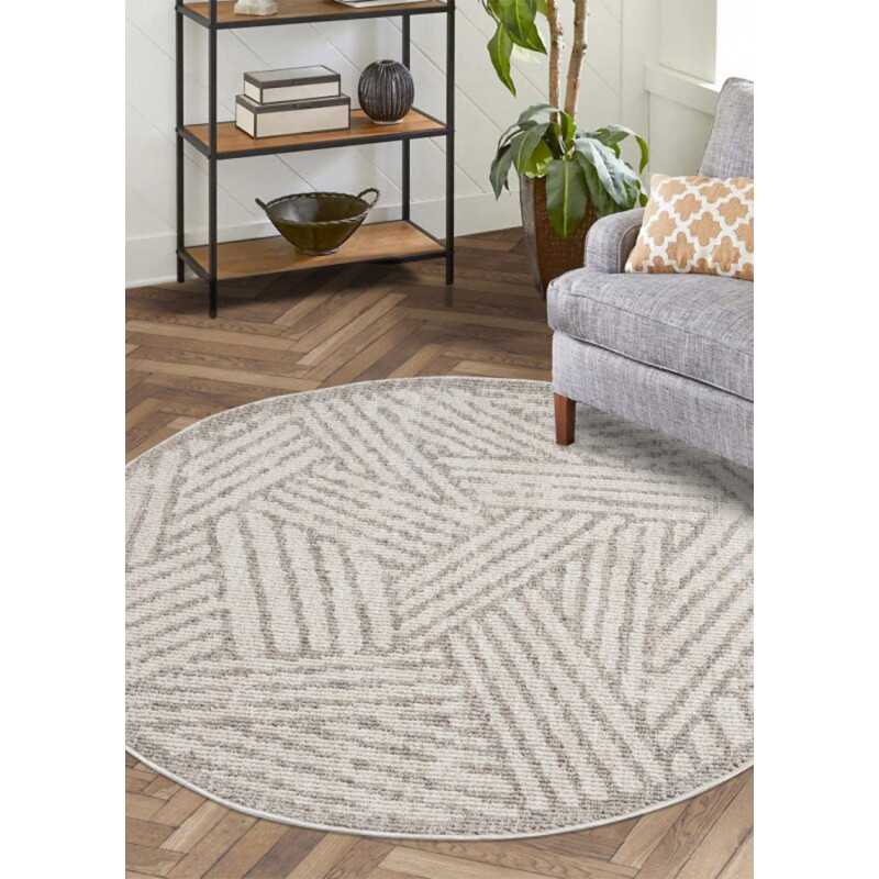 Tapis uni effet laine géométrique beige TANGER 61