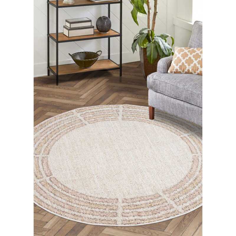 Tapis uni effet laine cardre rose TANGER 68