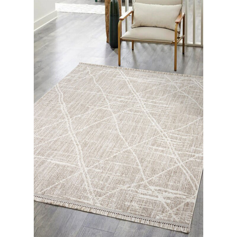 Tapis uni effet laine berbère beige TANGER 62