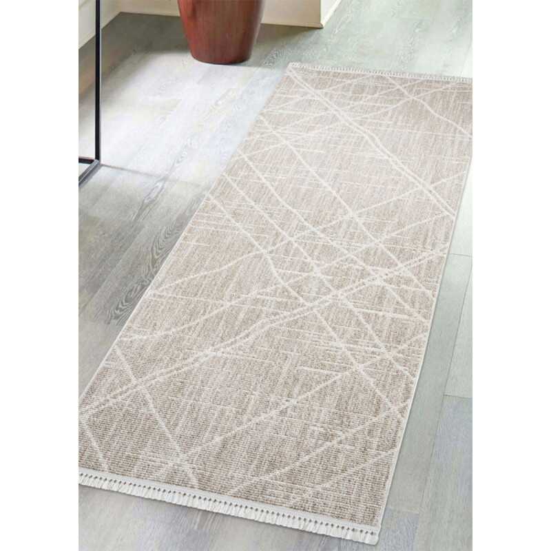 Tapis uni effet laine berbère beige TANGER 62