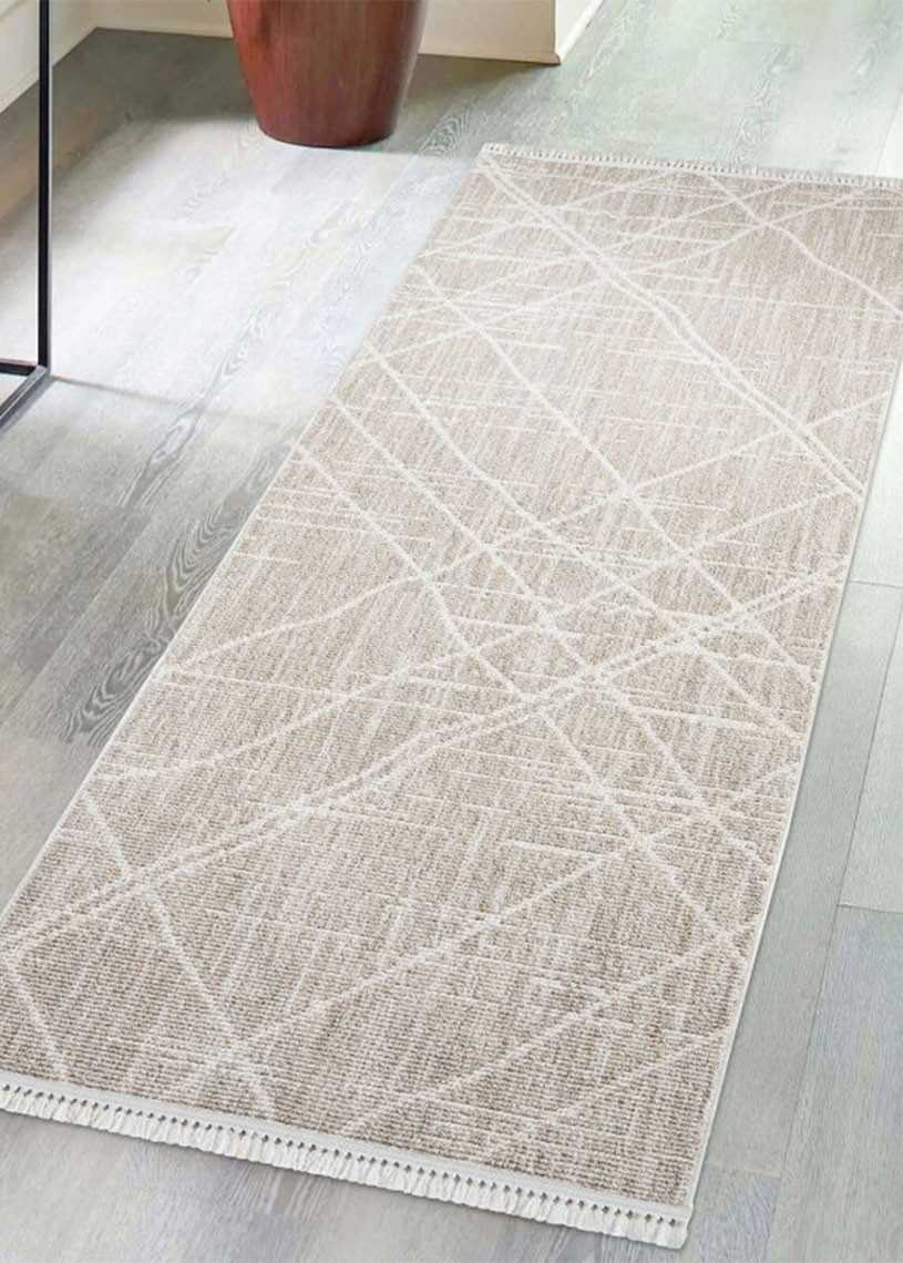 Tapis uni effet laine berbère beige TANGER 62