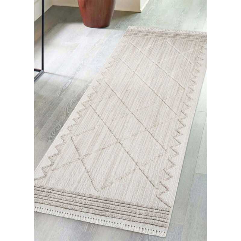 Tapis uni effet laine berbère beige TANGER 31